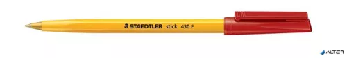 Golyóstoll, 0,3 mm, kupakos, STAEDTLER "Stick 430 F", piros