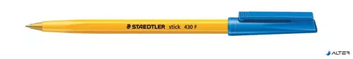 Golyóstoll, 0,3 mm, kupakos, STAEDTLER 'Stick 430 F', kék
