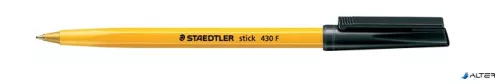 Golyóstoll, 0,3 mm, kupakos, STAEDTLER 'Stick 430 F', fekete