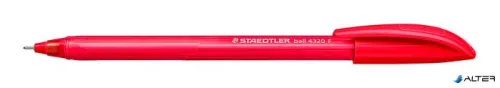 Golyóstoll, 0,3 mm, kupakos, STAEDTLER 'Ball 432', piros