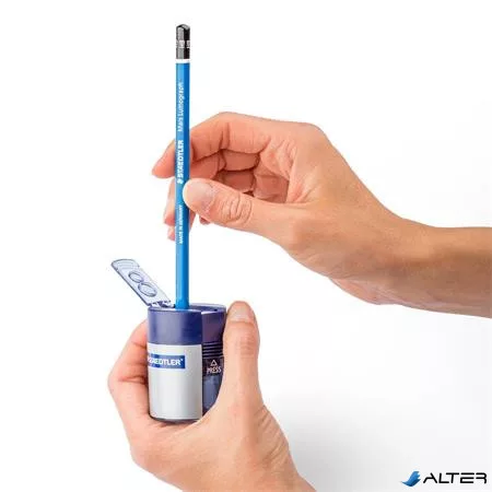 Hegyező, kétlyukú, tartályos, STAEDTLER "512", kék