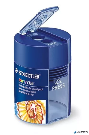 Hegyező, kétlyukú, tartályos, STAEDTLER "Noris 512 F", kék