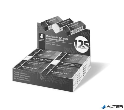 Radír display, STAEDTLER "Mars® Plastic 526, 125 years", kék-zöld-lila