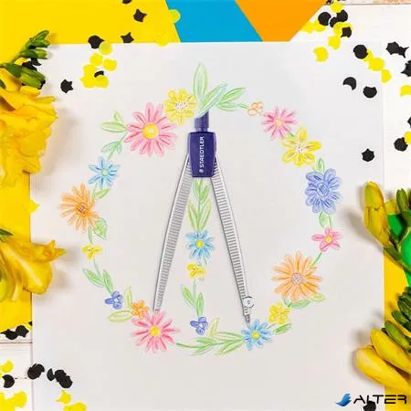 Körző készlet, precíziós, 3 darabos, STAEDTLER 'Noris 550 01/02'