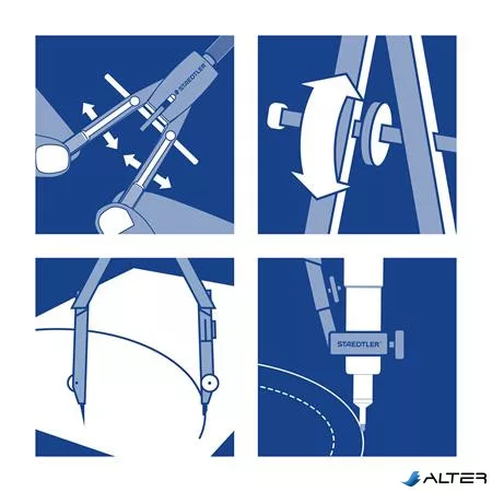 Körző készlet, precíziós, 3 darabos, STAEDTLER 'Mars® comfort 552'