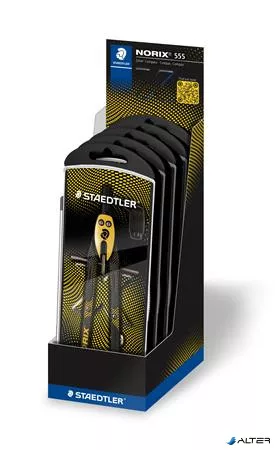 Körző készlet, precíziós, 3 darabos, STAEDTLER "Norix® 555", sárga