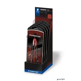   Körző készlet, precíziós, 3 darabos, STAEDTLER "Norix® 555", piros