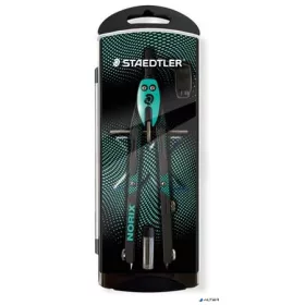   Körző készlet, precíziós, 3 darabos, STAEDTLER "Norix® 555", zöld