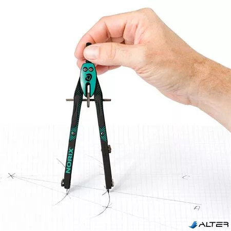 Körző készlet, precíziós, 3 darabos, STAEDTLER "Norix® 555", zöld