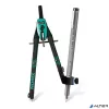 Körző készlet, precíziós, 3 darabos, STAEDTLER "Norix® 555", zöld