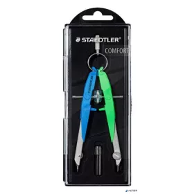   Körző készlet, precíziós, 2 darabos, STAEDTLER "Mars Comfort 556", neon kék/zöld