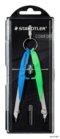 Körző készlet, precíziós, 2 darabos, STAEDTLER 'Mars Comfort 556', neon kék/zöld