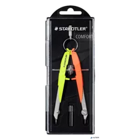   Körző készlet, precíziós, 2 darabos, STAEDTLER 'Mars Comfort 556', neon sárga/narancs