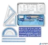 Matematikai készlet, fém dobozban, 10 darabos, vonalzóval, körzővel és kiegészítőkkel, STAEDTLER® "557 10"