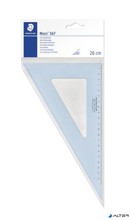 Háromszög vonalzó, műanyag, 60°, 25 cm, STAEDTLER "Mars 567", átlátszó kék