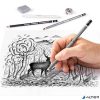 Grafit- és szénceruza készlet, kiegészítőkkel, 12 darabos, STAEDTLER "Mars® Lumograph® 100C"