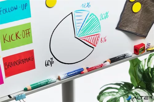 Táblaceruza fehértáblához, flipchartpapírhoz, kúpos, STABILO "MARKdry", fekete