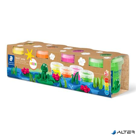 Modellező gyurma készlet, STAEDTLER "Noris® junior 813", 4 különböző neon szín