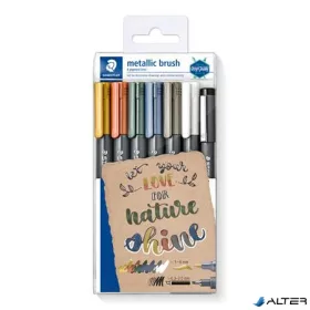   Dekormarker, 1-6 mm, kúpos, ajándék tusfilccel, STAEDTLER '8321', 6 különböző metál szín
