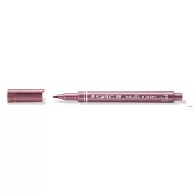   Dekormarker, 1-2 mm, kúpos, STAEDTLER "8323", metálpiros