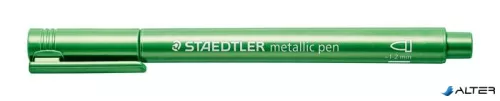 Dekormarker, 1-2 mm, kúpos, STAEDTLER "8323", metálzöld