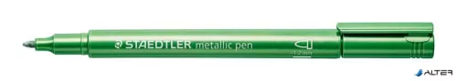 Dekormarker, 1-2 mm, kúpos, STAEDTLER "8323", metálzöld