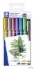 Dekormarker, 1-2 mm, kúpos, STAEDTLER '8323', 6 különböző metál szín, ajándék fekete tusfilccel