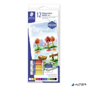   Akvarell festék, tubusos, STAEDTLER "8880", 12 különböző szín