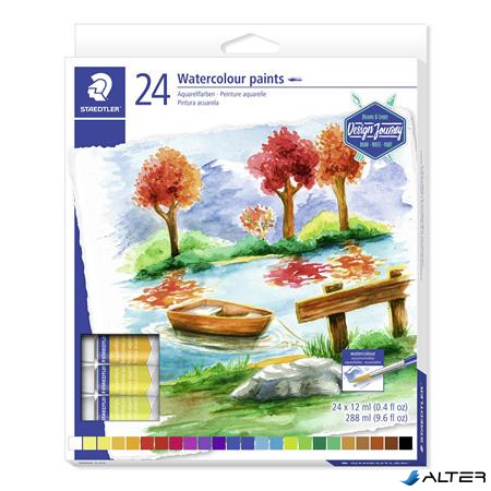 Akvarell festék, tubusos, STAEDTLER "8880", 24 különböző szín