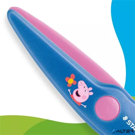 Olló, óvodai, 10 cm, STAEDTLER "Noris® Junior 965", Peppa malac