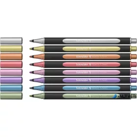   Metálfényű filctoll készlet, 1-2 mm, SCHNEIDER "Paint-It 020", 8 különböző szín