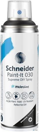Akrilfesték spray, 200 ml, SCHNEIDER 'Paint-It 030', fekete