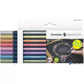   Metálfényű rollertoll készlet, 0,4 mm, SCHNEIDER "Paint-It 050" 8 különböző szín