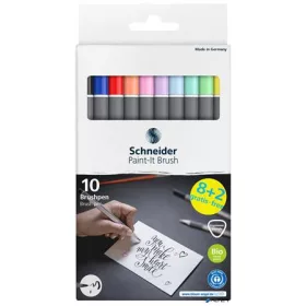  Ecsetirón készlet, hajlékony heggyel, SCHNEIDER "Paint-It 070", 10 különböző szín