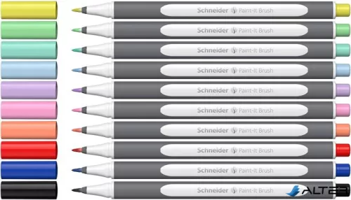 Ecsetirón készlet, hajlékony heggyel, SCHNEIDER "Paint-It 070", 10 különböző szín