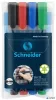 Alkoholos marker készlet, 1-3 mm, kúpos, SCHNEIDER "Maxx 130", 4 különböző szín