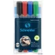 Alkoholos marker készlet, 1-3 mm, kúpos, SCHNEIDER "Maxx 130", 4 különböző szín