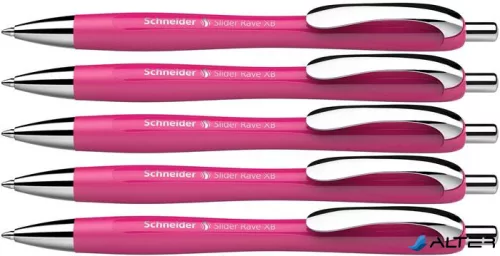Golyóstoll, 0,7 mm, nyomógombos, SCHNEIDER "Slider Rave XB", magenta