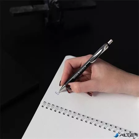 Golyóstoll, 0,7 mm, nyomógombos, SCHNEIDER "Slider Rave XB", fekete, kék