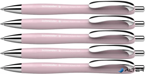Golyóstoll, 0,7 mm, nyomógombos, SCHNEIDER "Slider Rave XB", púder rózsaszín