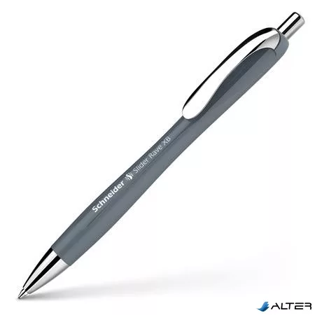 Golyóstoll, 0,7 mm, nyomógombos, SCHNEIDER "Slider Rave XB", szürke