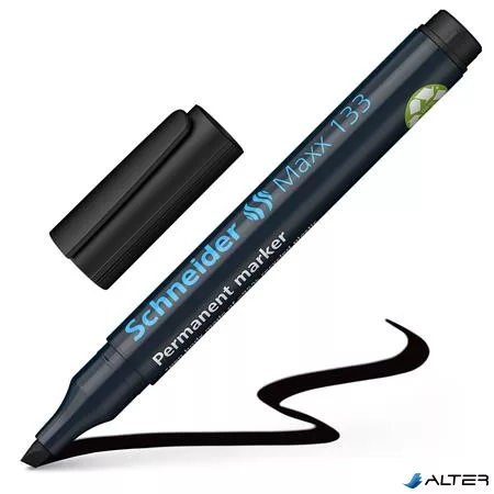 Alkoholos marker, 1-4 mm, vágott, SCHNEIDER "Maxx 133", fekete