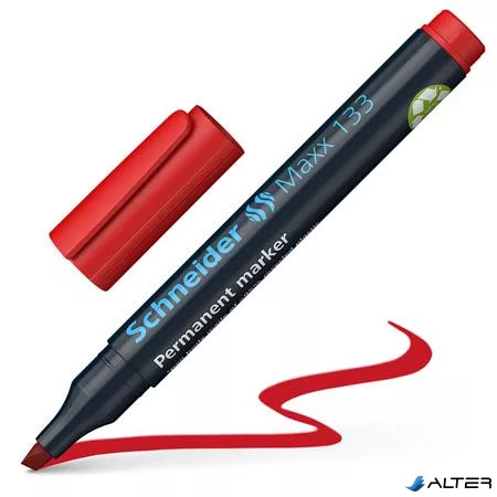 Alkoholos marker, 1-4 mm, vágott, SCHNEIDER 'Maxx 133', piros
