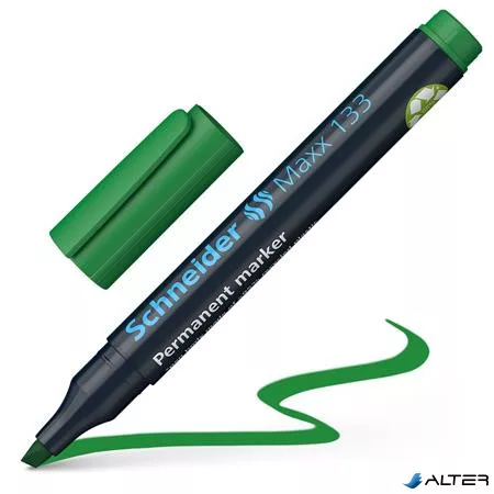 Alkoholos marker, 1-4 mm, vágott, SCHNEIDER "Maxx 133", zöld