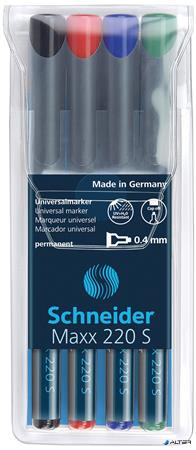 Alkoholos marker készlet, OHP, 0,4 mm, SCHNEIDER 'Maxx 220 S', 4 különböző szín