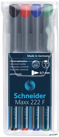 Alkoholos marker készlet, OHP, 0,7 mm, SCHNEIDER 'Maxx 222 F', 4 különböző szín