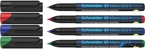 Alkoholos marker készlet, OHP, 0,7 mm, SCHNEIDER 'Maxx 222 F', 4 különböző szín