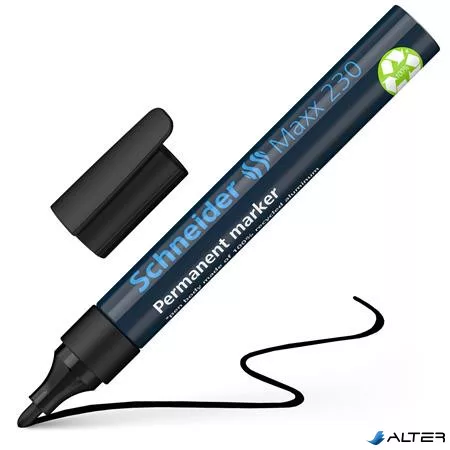 Alkoholos marker, 1-3 mm, fémházas, SCHNEIDER 'Maxx 230', fekete