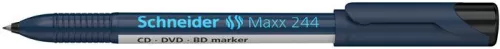 Alkoholos marker, CD/DVD, 0,7 mm, SCHNEIDER "Maxx 244", fekete