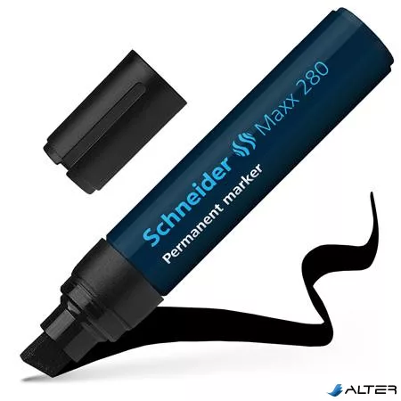 Alkoholos marker, 4-12 mm, vágott, SCHNEIDER "Maxx 280", fekete